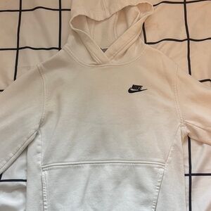 Nike Kids White Hoodie with Black Logo